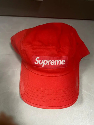 帽子 Supreme Washed Chino Twill Camp Cap Red Supreme Washed Chino Twill Camp Cap (FW24) - $48