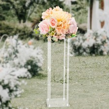 10x10 Acrylic Column Flower Stand Crystal Chains Geometric Wedding Centerpieces