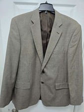 Men's Stafford Essentials BROWN Classic Fit Blazer Suit Jacket Sport Coat 46L