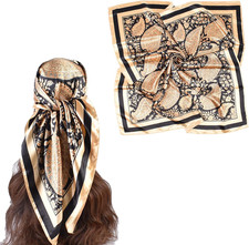 35 Inches Silk Head Scarf-Satin Hair Scarves Silk Bandana Scarf Headscarf for Wo