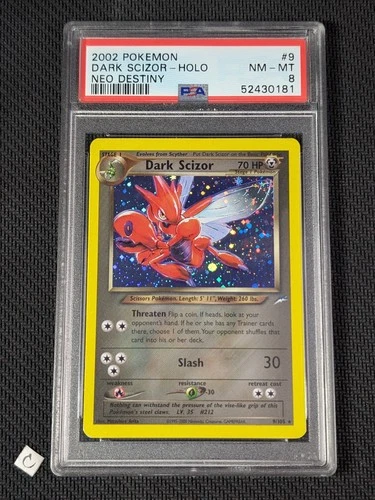 PSA 8 Dark Scizor 9/105 Neo Destiny Unlimited Holo Rare Pokemon TCG NM-MT
