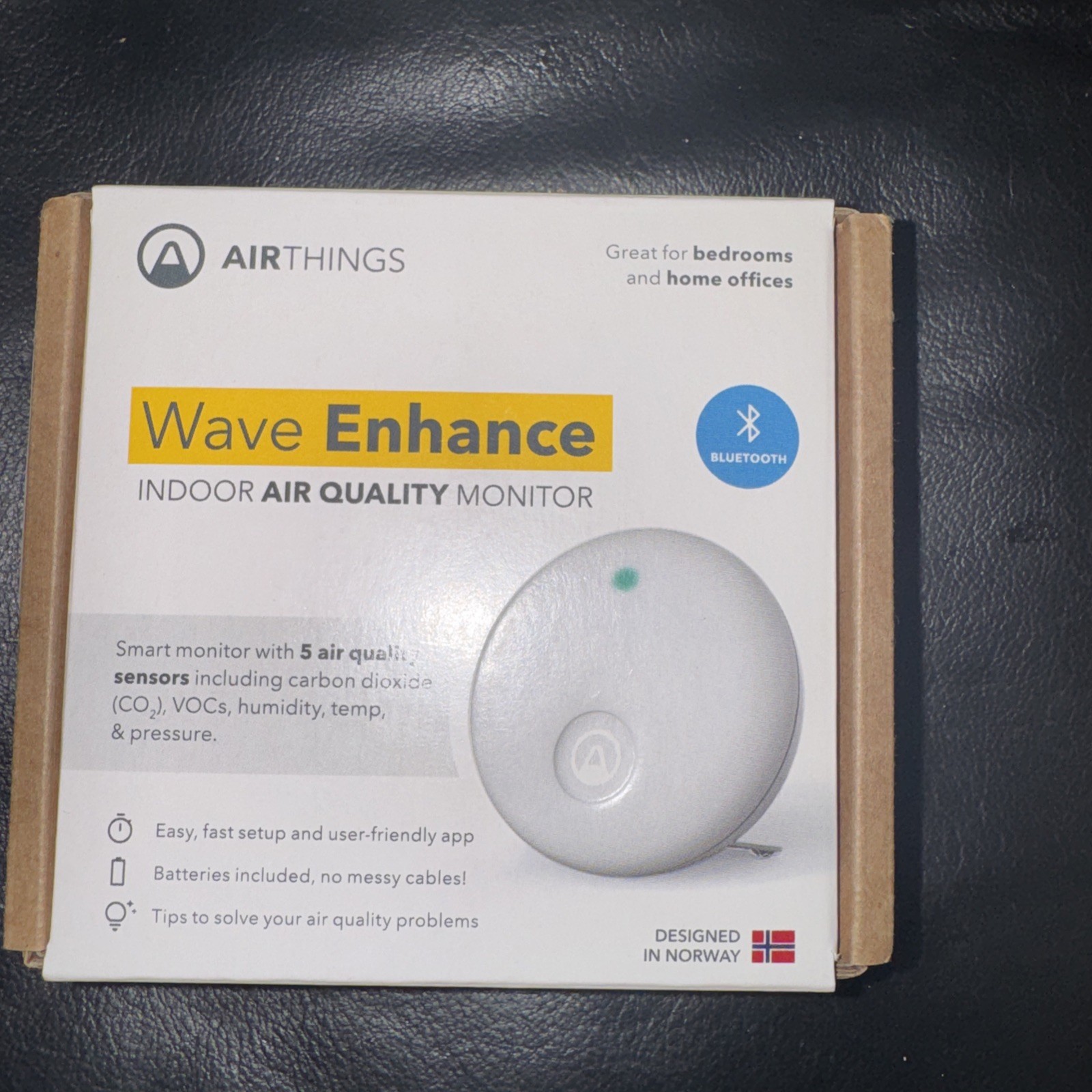 Airthings 322 Wave Enhance -Indoor Air Quality Monitor  NEW Free Shipping