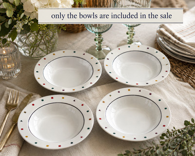 SASAKI China ELEMENTS Rimmed Bowls Set of 4 Made in Japan MCM