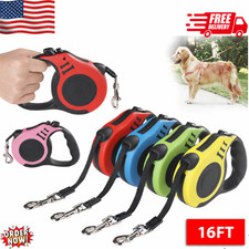 16.5FT Automatic Retractable Dog Leash Pet Collar Automatic Walking Lead Free US