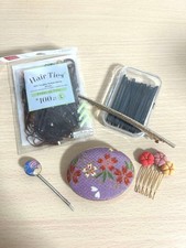 Cherry Blossom Hair Ornament Set Kanzashi Hair Tie Pin Japanese Style
