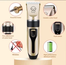 Sminiker Professional Rechargeable Cordless Pet Grooming Clipper Kit