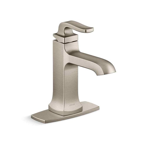 KOHLER Rubicon Single Hole Handle Bathroom Faucet in Vibrant Brushed Nickel - Picture 1 of 10