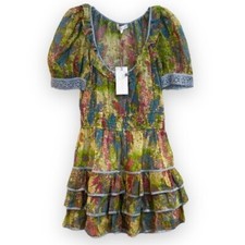 LoveShackFancy Safiya Floral Pastel Preppy Cottagecore Short Sleeve Mini Dress