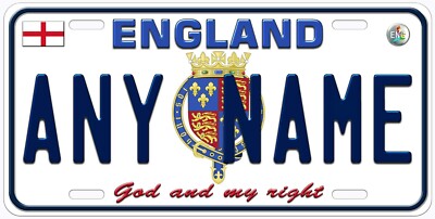 England Custom Personalized Novelty Car Tag License Plate