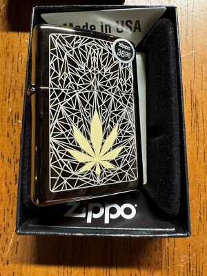Zippo Lighter - Geometric Cannabis Design - 48384 - New | eBay