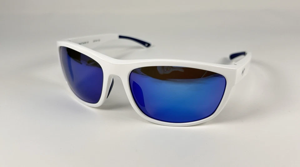 Óculos de sol polarizado Maui Jim Nuu Landing branco com azul havaiano MJ869-05 - Imagem 3 de 4