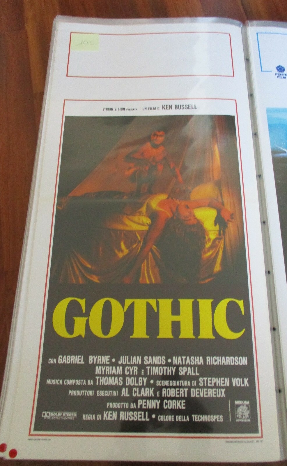 Locandina originale film Gothic (1987) - Regia di Ken Russell