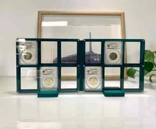 12 Grids Colored Display Frame Album Folder w/Stand For PCGS/NGC Coin Holders