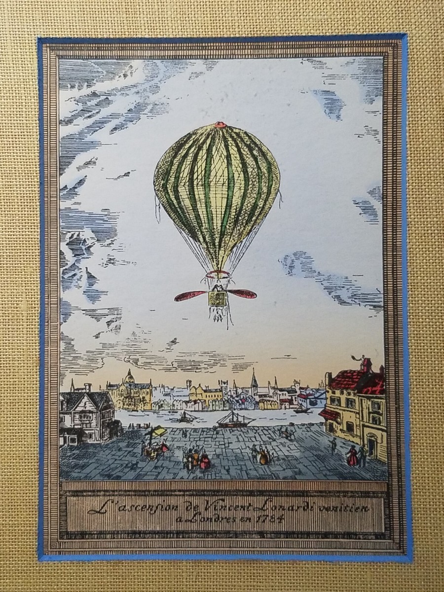 Rare Original Vintage Artwork By Charles Dupont Balloon De Vincent