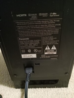 Panasonic SU-HTB15 Home Theater Surround Sound Subwoofer | eBay