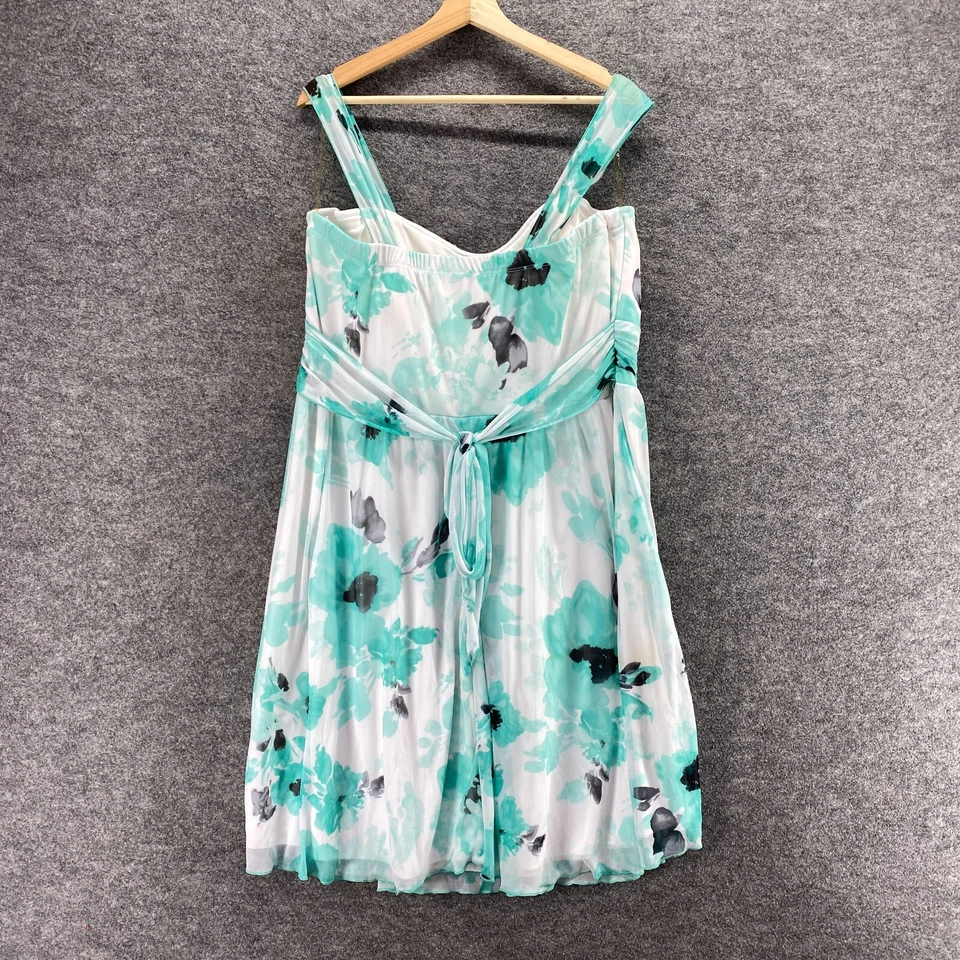 Vestido Maurices Feminino Branco Floral Shift Forro Curto Sem Mangas Decote Quadrado - Imagem 2 de 4