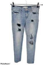 Bullhead Denim Skinny Jeans Womens Juniors 3 Low Rise Distressed Destructed