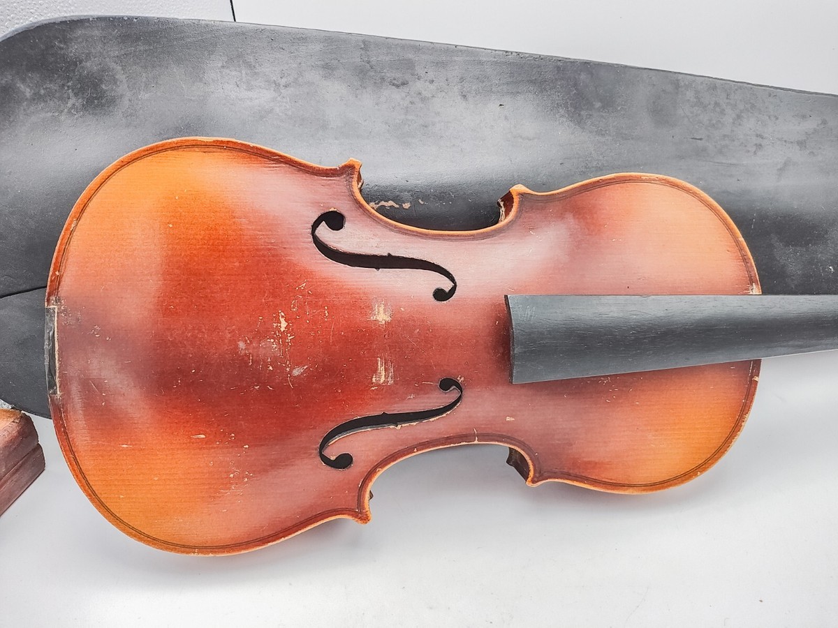 バイオリン4/4 ストラディバリウスモデル Made in Germany Antique German 4/4 Stradivarius Violin For Repair w/ GSB Coffin