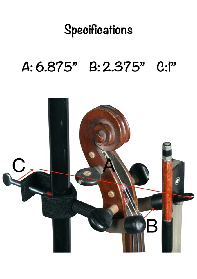 NEW String Swing violin & bow music stand microphone stand hanger Made in USA  - Image 3 of 4