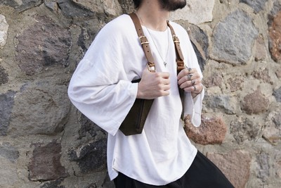 Real Leather Holster Bag Leather Harness Vest Burning man Bag