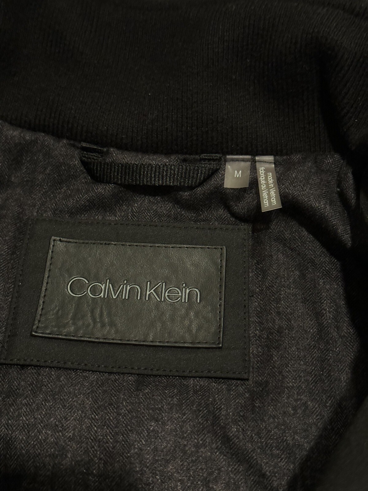 Calvin Klein Men's Black Jacket Midweight Stand Collar Size Medium