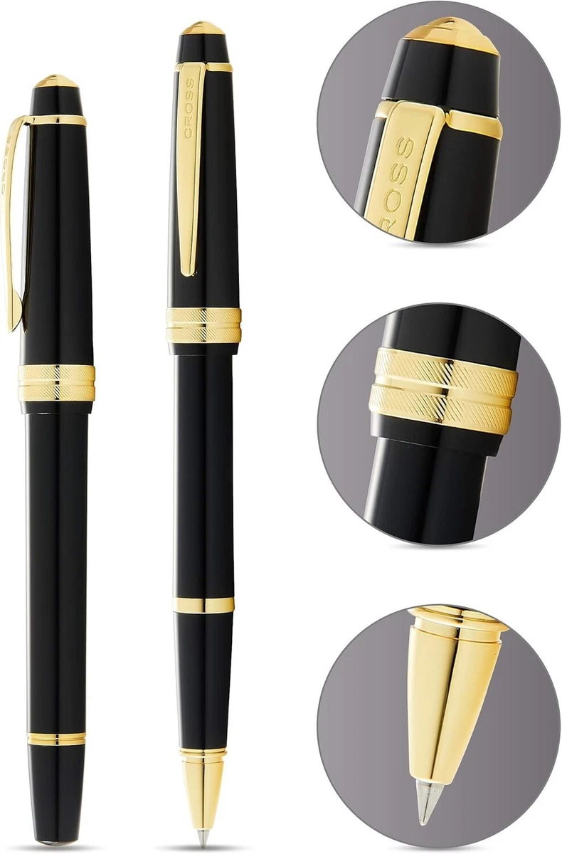 Cross Bailey Light Rollerball Pen Black and Gold Luxury Gift Box Business