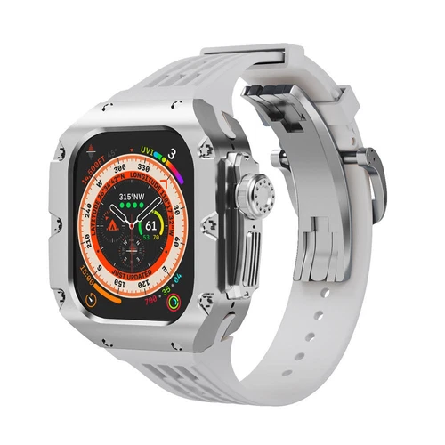 Titanium Alloy Case+Silicone Strap MOD KIT For Apple Watch Ultra /Ultra 2 3 49mm - Picture 33 of 44