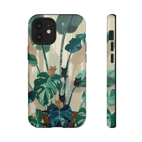 Phone-Ink iPhone, Pixel, Samsung Galaxy Case - Monstera Green Plant Cats - 第 80/191 張圖片