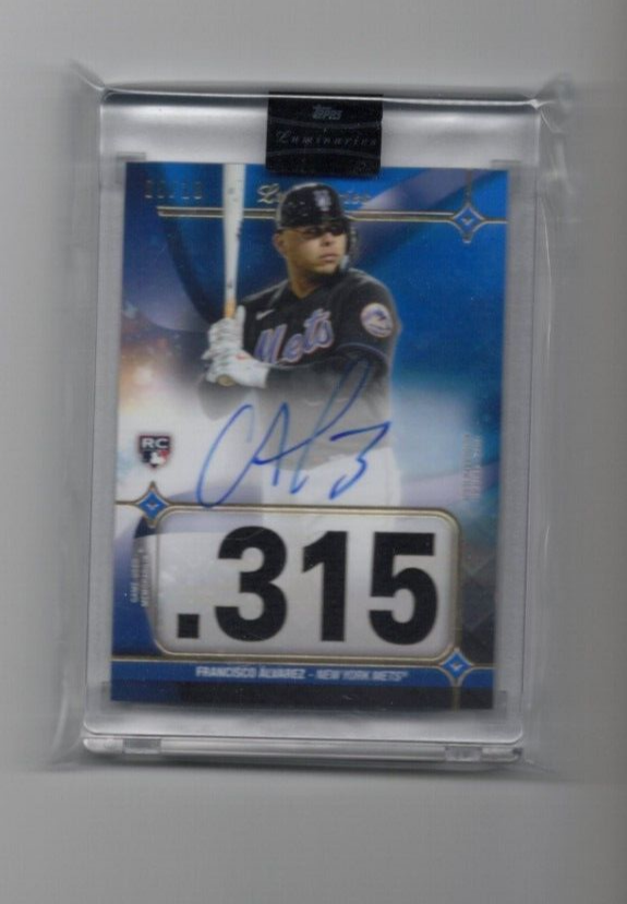 2023 Topps LUMINARIES Francisco Alvarez HIT KINGS RC AUTO 5/10 NY 