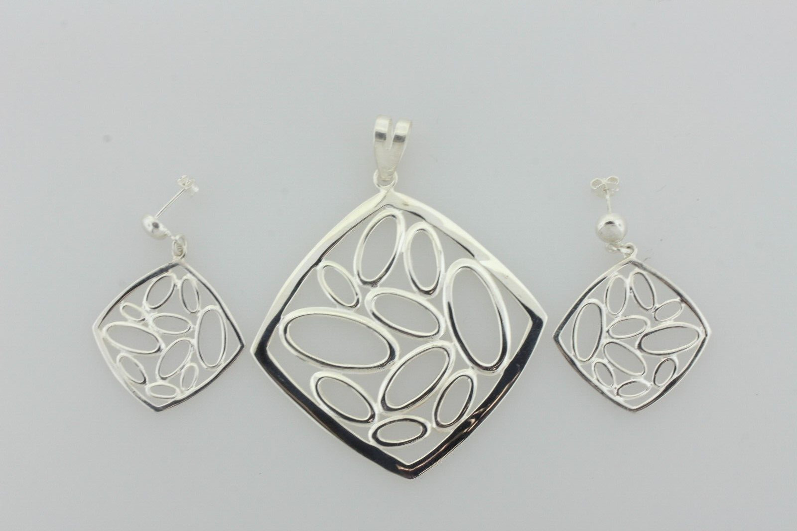 Sterling Silver 925 Abstract Multiple Ellipses In… - image 5