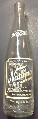 National Beverages Bottling Saginaw, MI Clear 12 Oz. ACL Delicious Refreshing