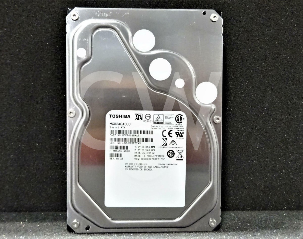 Toshiba MG03ACA300 HDEPQ04NAA51 3TB 7.2K RPM 6Gb/s 3.5