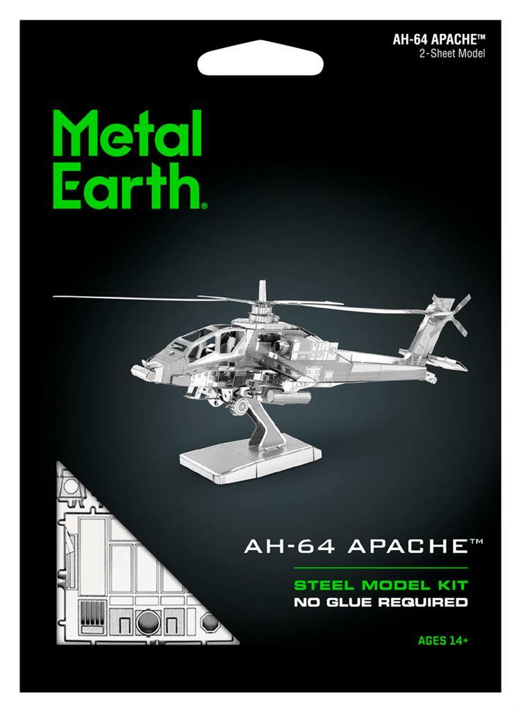 Fascinations Metal Earth 3D Laser Cut Steel Model Kit AH-64 Apache