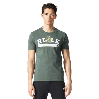 Men's adidas Marvel HULK T-shirt Avengers 100% Cotton Green Tee XS | eBay