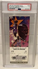 1/23/97 NBA Cavs Bulls Michael Jordan Dunks on Bobby Sura PSA Season Ticket Stub