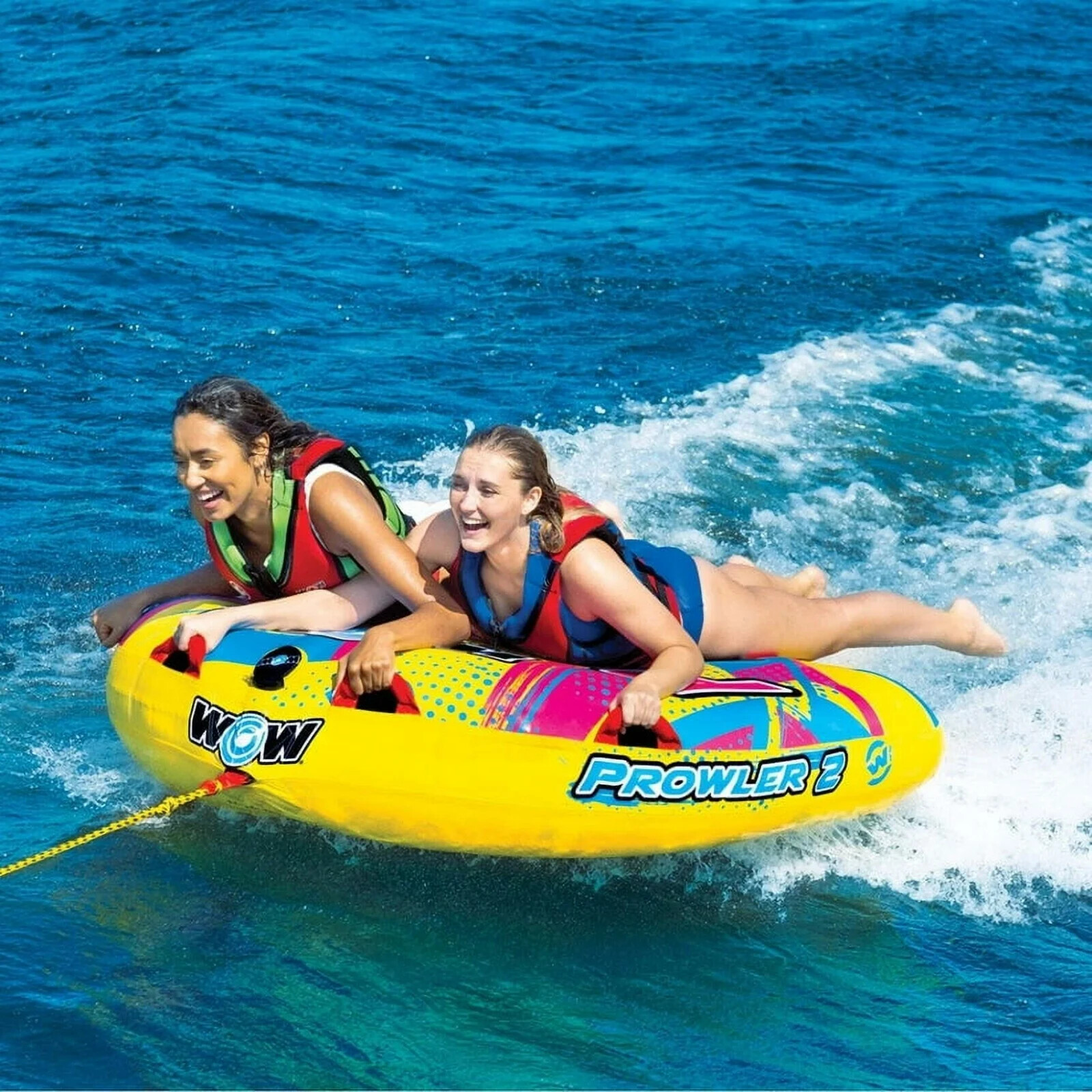 2 Person Wow Towable Tube for Boating Prowler WITH ROPE AND PUMP