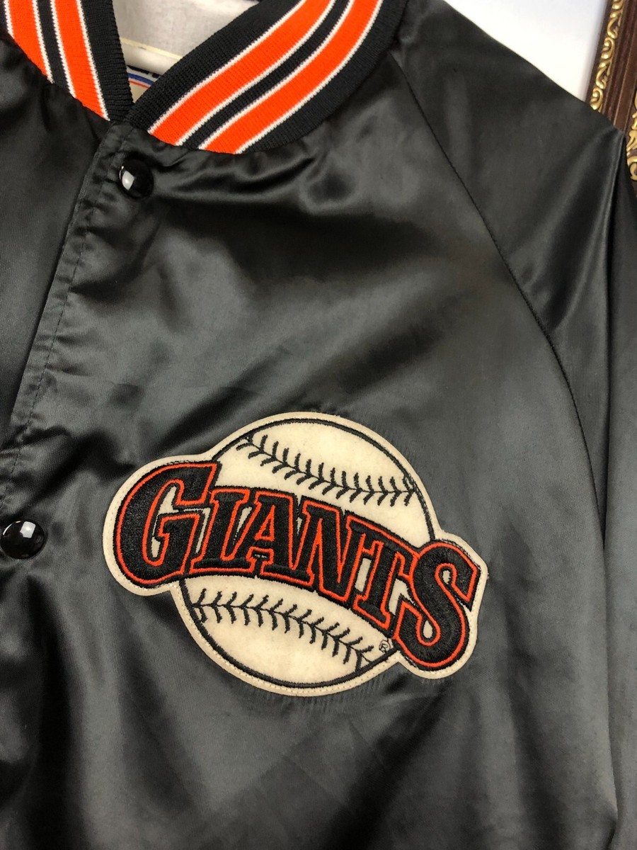 Vintage 80's San Francisco Giants Chalkline Black Satin Bomber