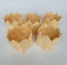 Wooden Baskets, Set of 5, Handmade from pine shavings