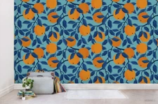 3D Orange Seamless Wallpaper Wall Mural Removable Self-adhesive Sticker4063