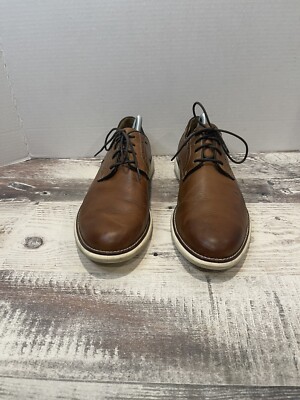204906 Men's Shoes Size 9 M Brown Leather Lace Up Johnston