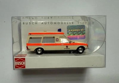 Top: Busch 52200-101 Mercedes VF 123 Miesen Malteser Aachen Automodell 1:87!