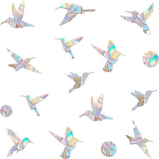 48 Pieces Static Window Clings Decals for Bird Strikes, Hummingbird-Circle  Ant