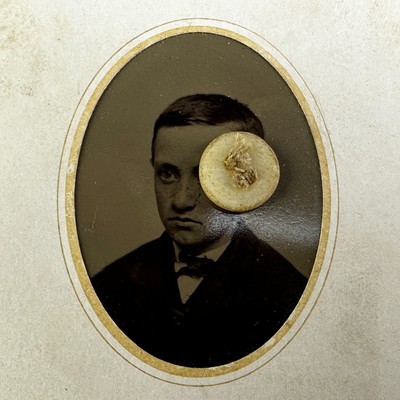 Rockford, IL Antique Victorian Tintype CDV Photo 1880s Young Man 17yrs Portrait