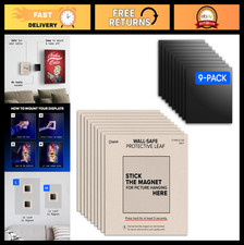 Magnetic Wall Mount Kit for Pictures - 9-Pack, Easy Hang Art Display System