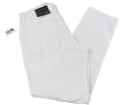 Alfani Men's Jens Pants New 33X30 White 5 Pocket Stretch Straight Cotton Blend