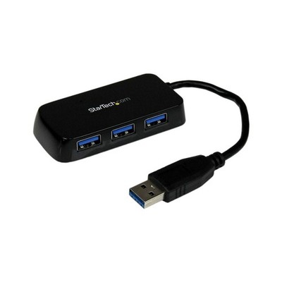 StarTech Portable 4 Port SuperSpeed Mini USB 3.0 Hub 5Gbps schwarz (ST4300MINU3B)