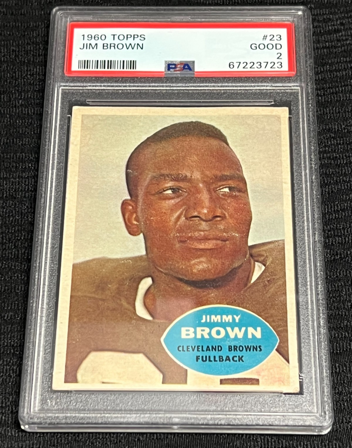 1960 TOPPS JIM BROWN #23 GRADED PSA 2 GOOD NFL FOOTBALL CLEVELAND BROWNS