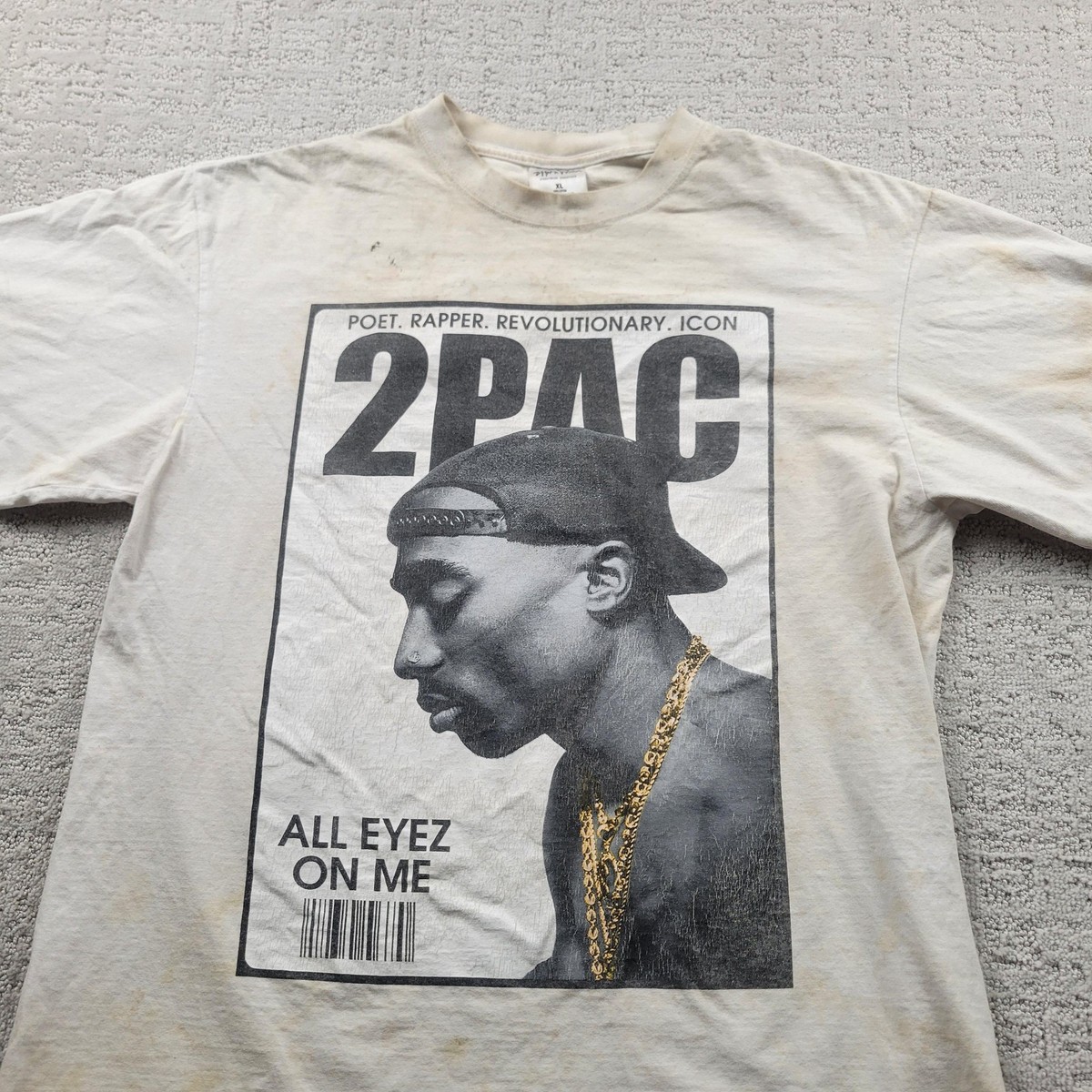 Shaka Wear Shirt Mens XL Beige 2PAC All Eyez On Me Graphic Tee