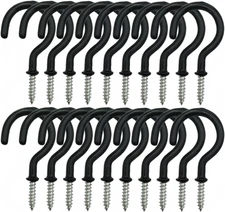 24 Pack 2.9 Inch Heavy Duty Ceiling Hooks Vinyl Coated Screw-In Wall Hooks