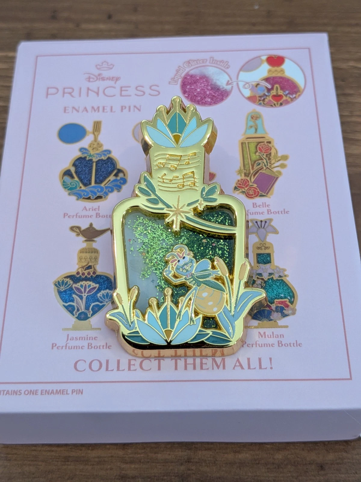 Monogram Boxlunch Disney Princess Liquid Glitter Perfume Bottle Pin Tiana Ray